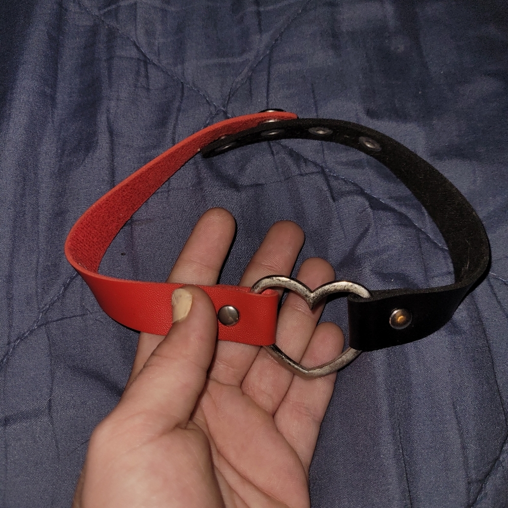 Hot Topic Black & Red Choker Necklace